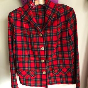 Vintage Pendleton red plaid, wool, Sz 12